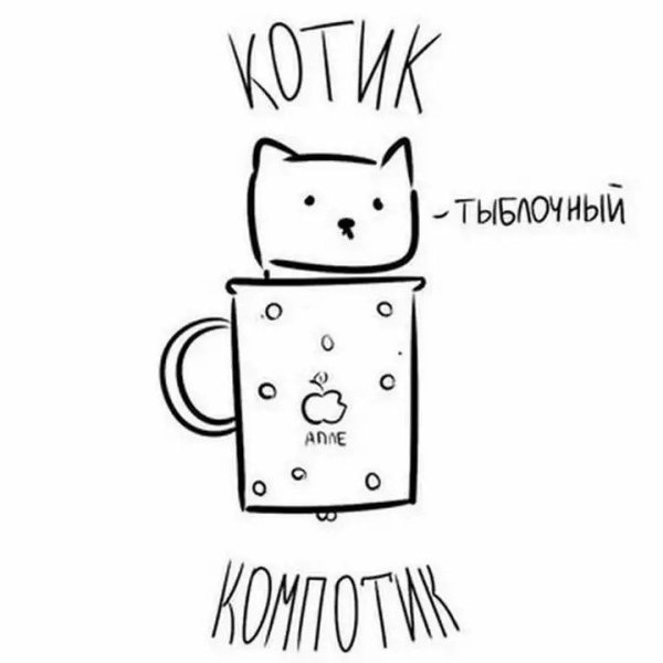 Рисунок котика для срисовки легко