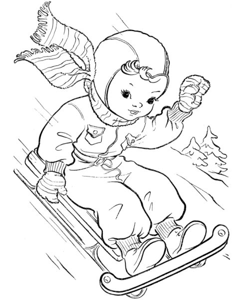 Раскраска. Зимние забавы