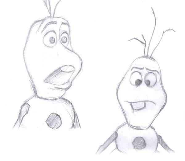 Олаф карандашом для срисовки