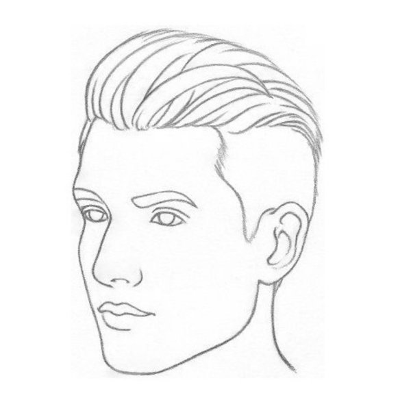 Мужская прическа контур