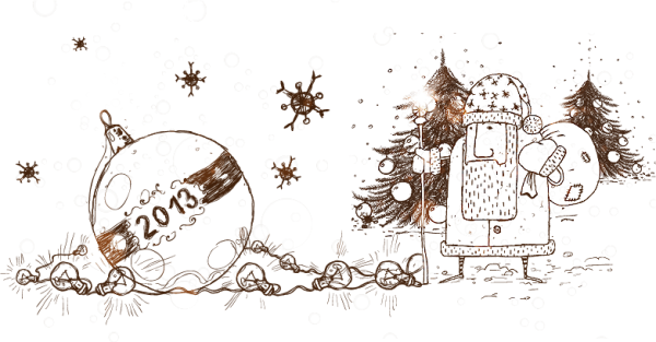 Новогодний рисунок для срисовки легко олень