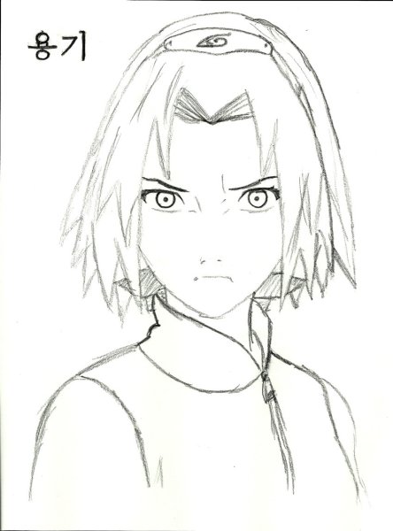 Сакура Харуно портрет раскраска