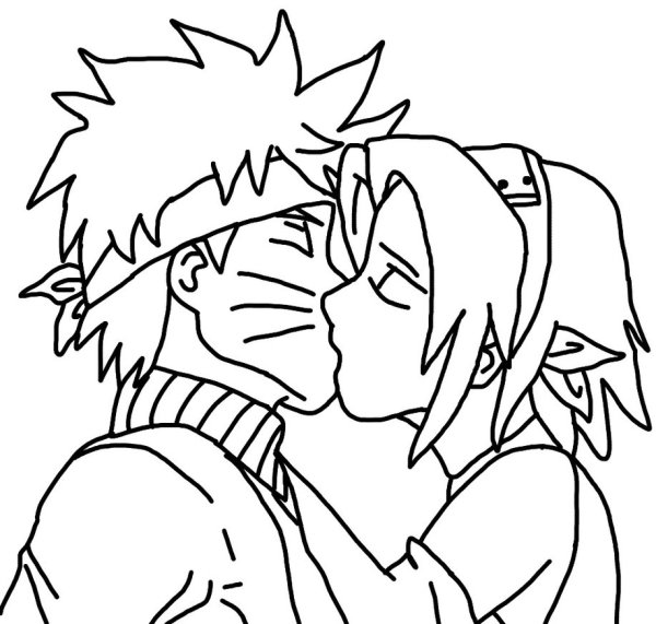 Как нарисовать Наруто и Сакура