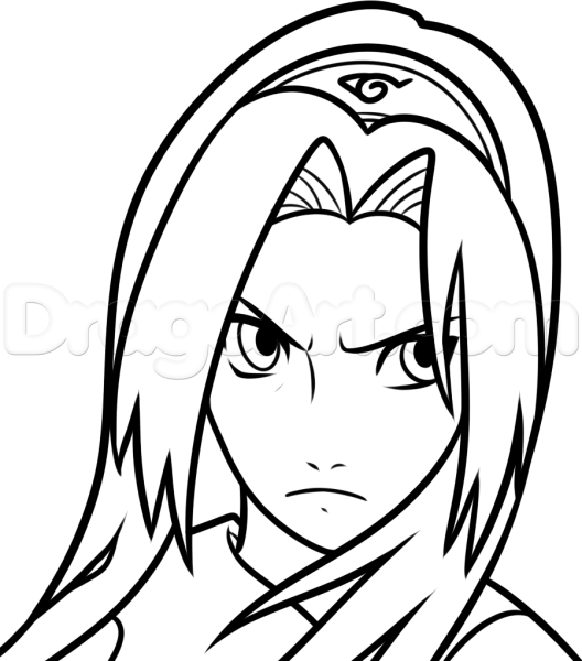 Рисунок Сакуры карандашом из Наруто