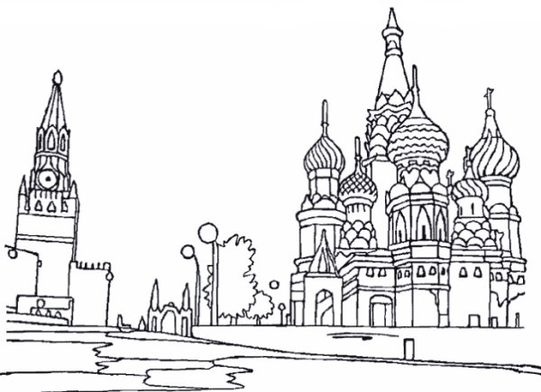 Собор Василия Блаженного контур
