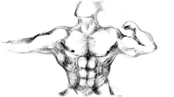 Тело качка карандашом