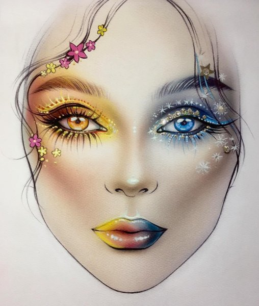 Фантазийный макияж эскиз