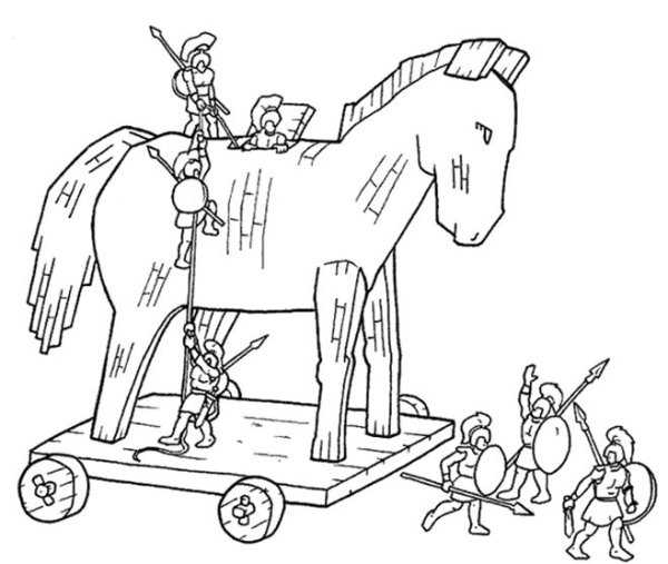 Троянский конь раскраска