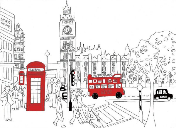 Лондон раскраска