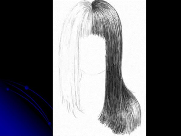 Распущенные волосы карандашом