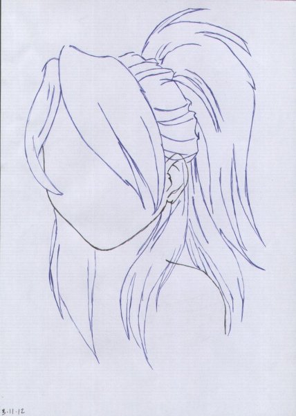 Свадебная прическа карандашом