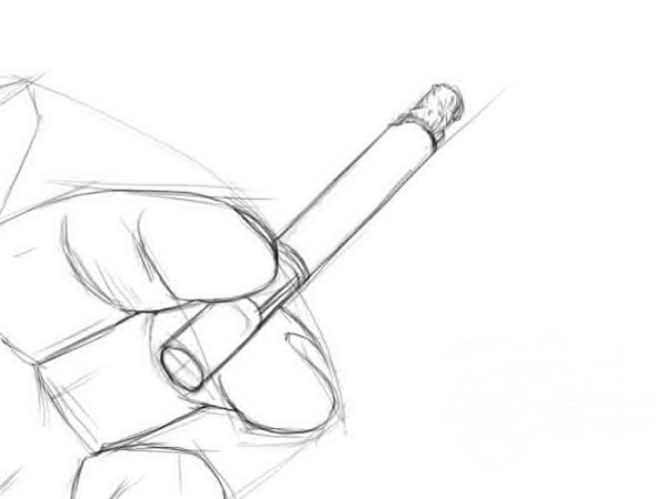 Сигарета рисунок карандашом