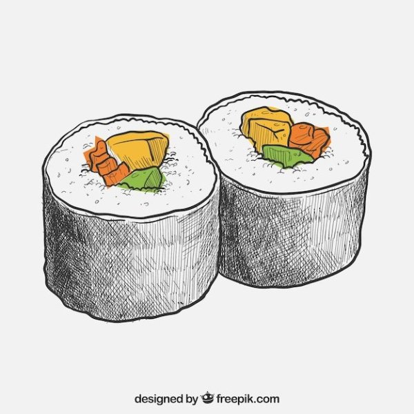 Роллы зарисовка