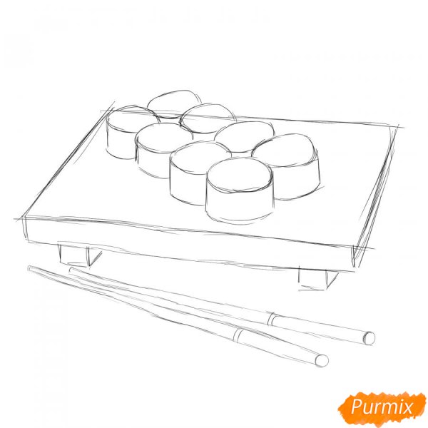 Суши рисунок карандашом для срисовки