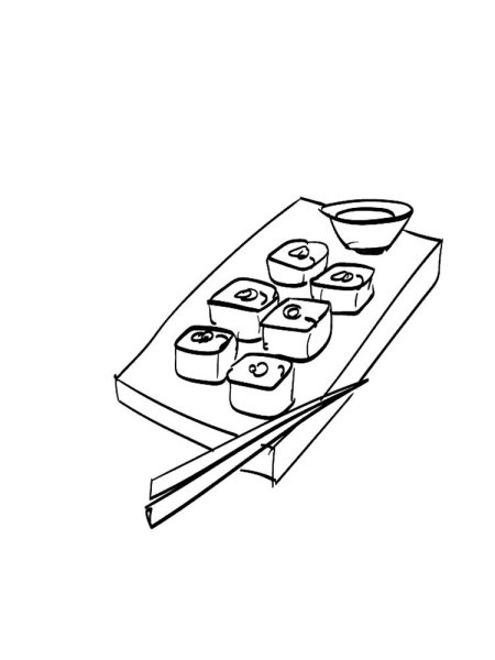 Раскраска суши роллы