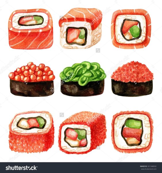 Роллы легкие для рисования