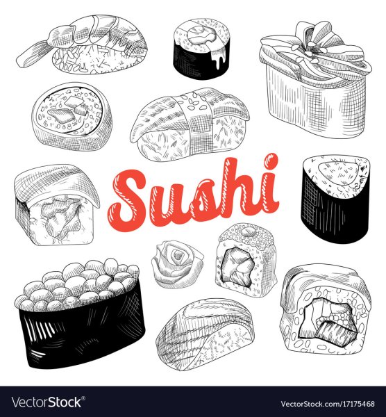 Роллы рисунок карандашом