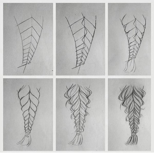 Рисование косички