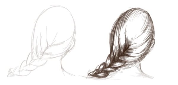 Коса карандашом поэтапно