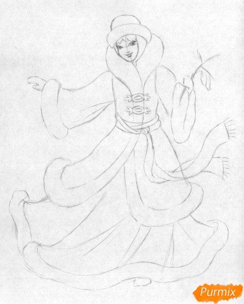 Снегурочка портрет карандашом