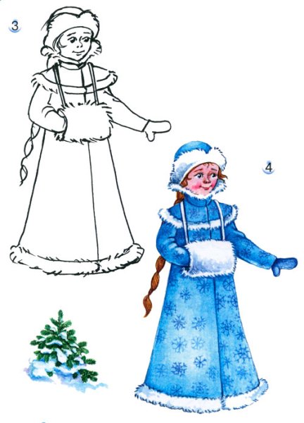 Снегурочка картинки для срисовки