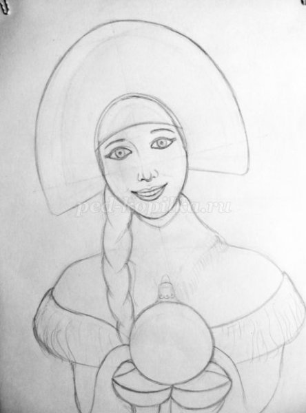 Как нарисовать косичку Снегурочки