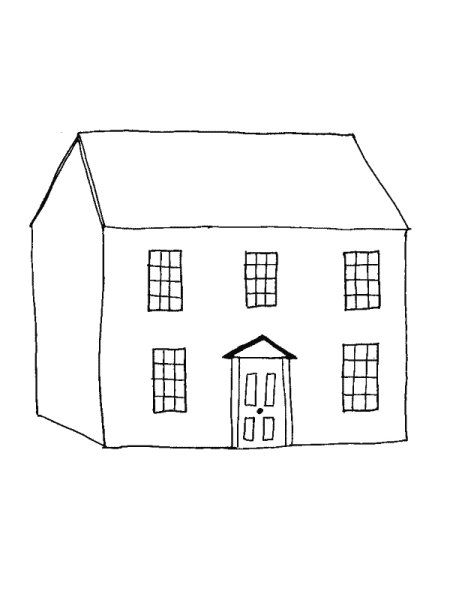 Двухэтажный дом раскраска для детей
