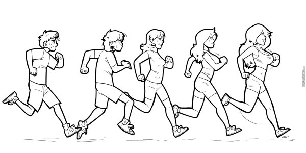 Бегун рисованный