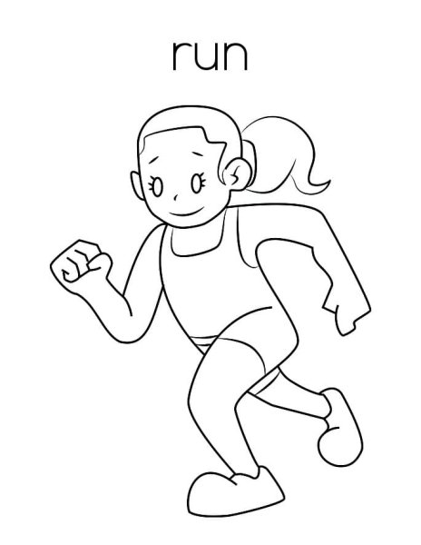 Бегать раскраска