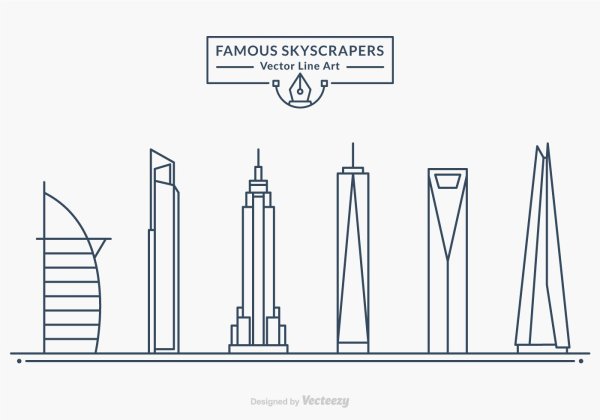 Рисунок небоскреба легкий