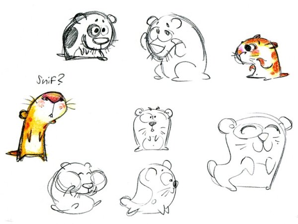 Схема рисования хомяка