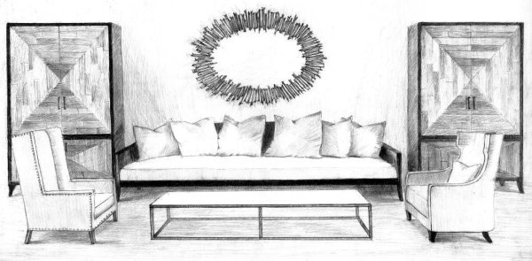 Стиль хайтек в интерьере рисунок