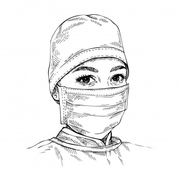 Разукрашивание медицинской маски