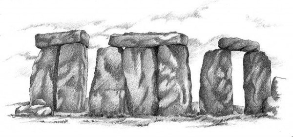 Менгиры дольмены кромлехи карандашом