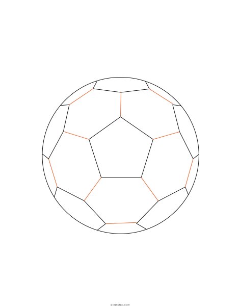 Футбольный мяч карандашом