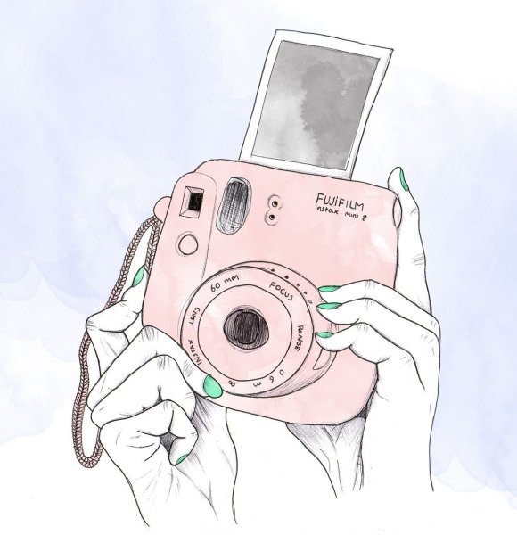 Поэтапное рисование фотоаппарат