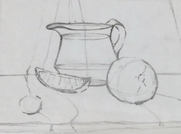 Пошаговое рисование карандашом натюрморта