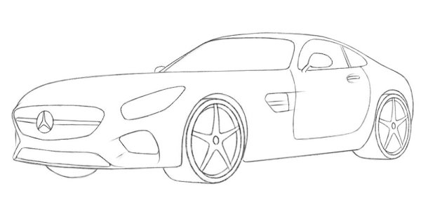 Рисунок машинки карандашом для срисовки