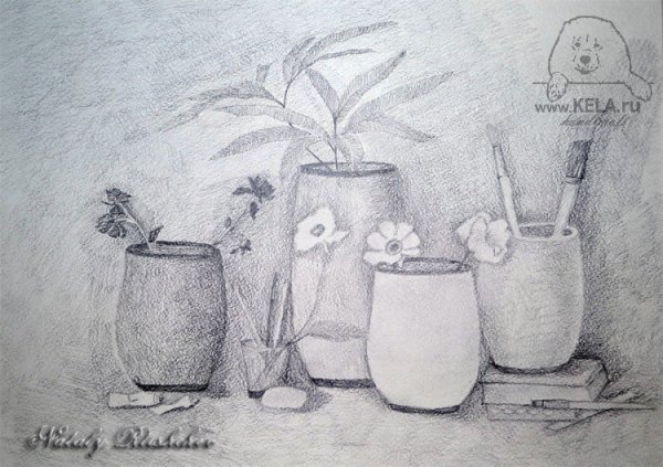 Натюрморт для детей карандашом легкие