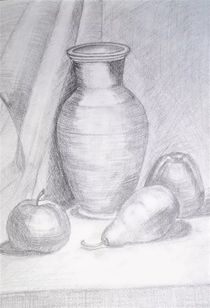 Натюрморт карандашом несложный