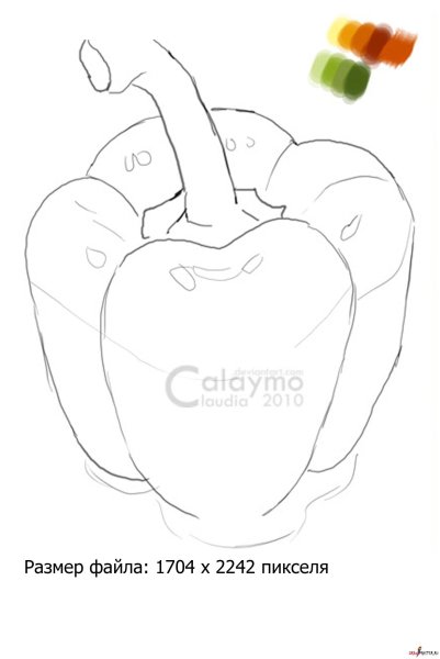 Как рисуется перец