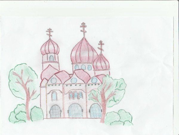 Рисунок монастыря для срисовки