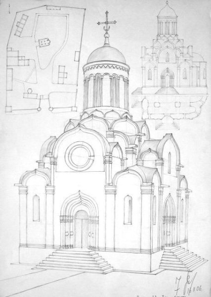 Спасский собор Андроникова монастыря чертеж
