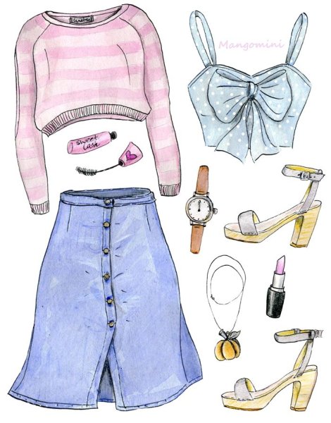 Наряды для срисовки карандашом