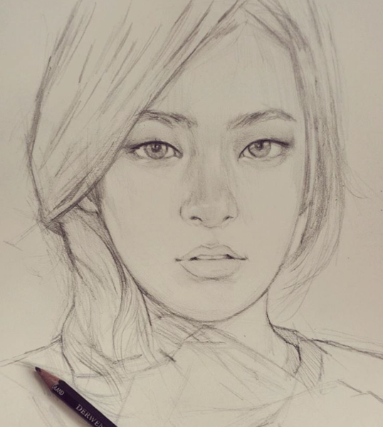 Лицо человека карандашом