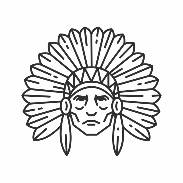 Тату индеец с трубкой