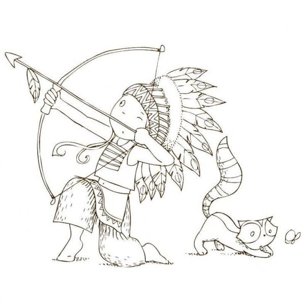 Индейцы. Раскраска