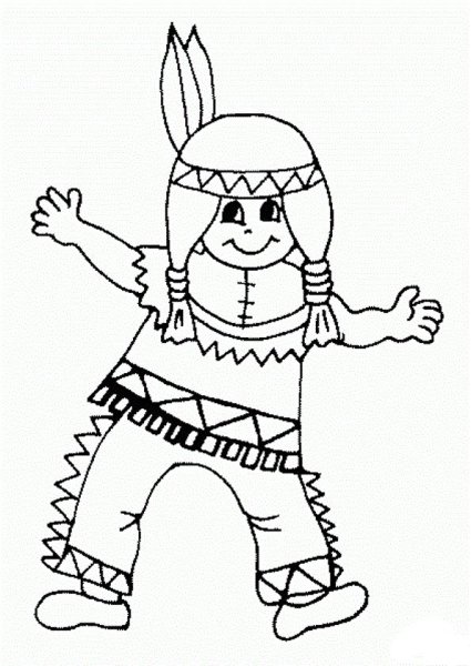 Шаман индейцев раскраска для детей