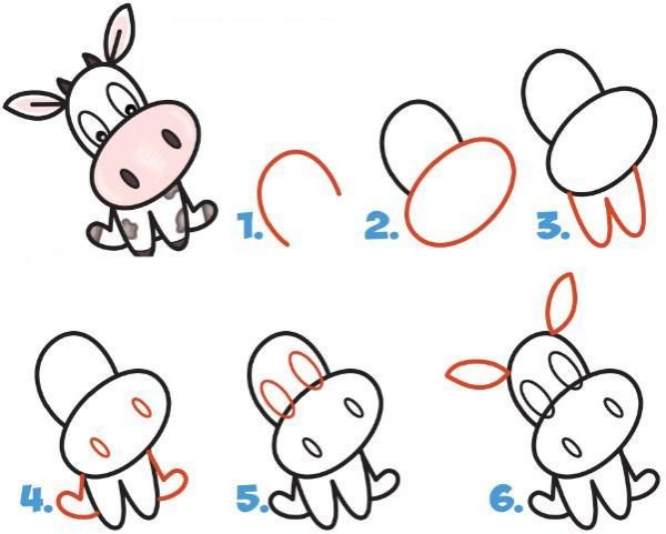 Детский рисунок по шагам