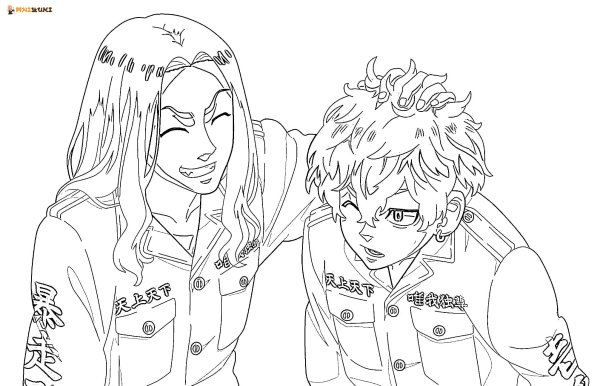 Баджи раскраска Токийские Мстители